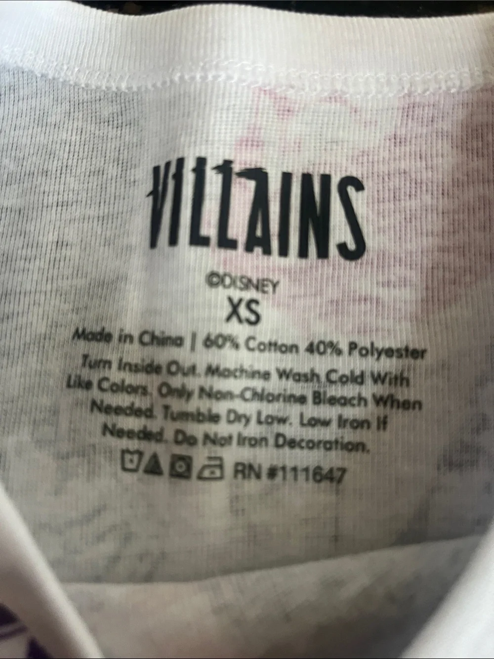 Girls Disney Villains Graphic Tee - White with Black, Purple & Pink